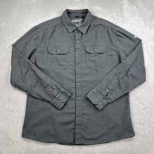 KUHL Shiftr Shirt Mens XL Gray Long Sleeve Button Up Cotton Linen Blend Outdoors